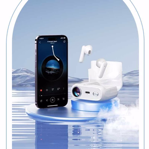 WEKOME S28 Pop Digital Series Bluetooth 5.3 TWS juhtmevabad kõrvaklapid laadimiskarpi sisseehitatud projektori ja 5 projektorislaidiga, valged