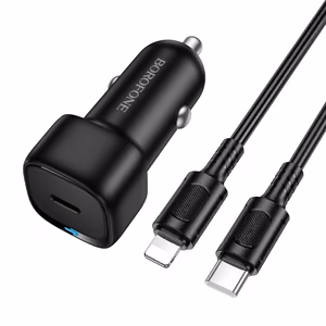 Borofone autolaadija BZ34A Cloud - Type C - PD 20W koos Type C to Lightning mustaga