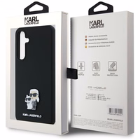 Karl Lagerfeld Silicone Karl&Choupette Metal Pin ümbris jaoks Samsung Galaxy A35 - must