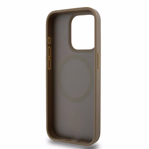 DKNY Leather Monogram Pattern Metal Logo MagSafe Ümbris jaoks iPhone 15 Pro - Brown