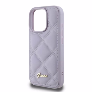 Guess Quilted Metal Logo ümbris jaoks iPhone 16 Pro - light lilla