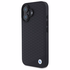 BMW Sign Leather Diamond Metal Logo MagSafe iPhone 16 Ümbris - must