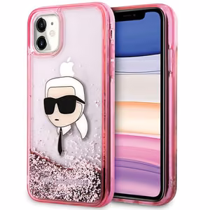 Karl Lagerfeld Glitter Karl Head iPhone 11/XR Ümbris - Roosa