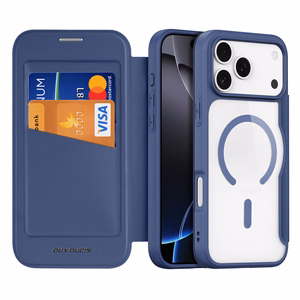 Dux Ducis Skin X Pro iPhone 17 Pro Ümbris with Wallet, MagSafe Compatible - Sinine