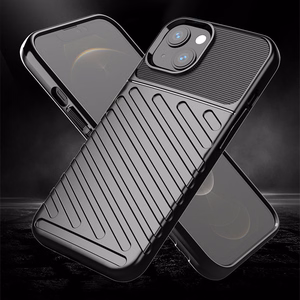Thunder Case Paindlik ja vastupidav TPU ümbris iPhone 13 mini jaoks must
