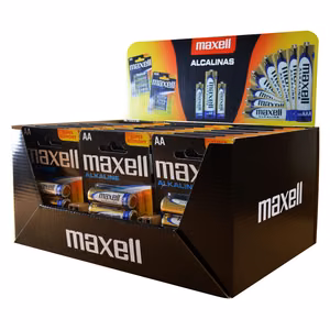 Leelispatareid Maxell Alkaline LR6 AA 4 tk. ekspositsioon (30 blistrit/120 patareid)