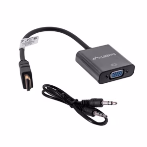 Lanberg AD-0017-BK videokaabli adapter 0,2 m VGA (D-Sub) HDMI Type A (Standard) must