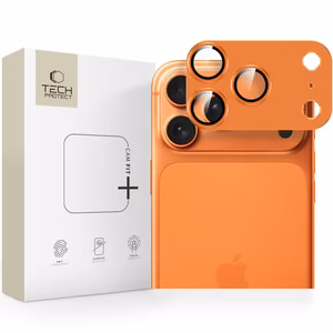 Tech-Protect Camfull Fit+ Camera Lens Glass jaoks iPhone 17 Pro - oranž
