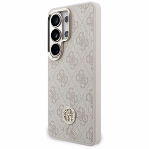 Guess 4G Big Rhinestone Triangle Strap MagSafe ümbris + rihm Samsung Galaxy S26 Ultra roosa