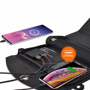 Choetech SC001 solar foldable Laadija 19W 2x USB-A - must