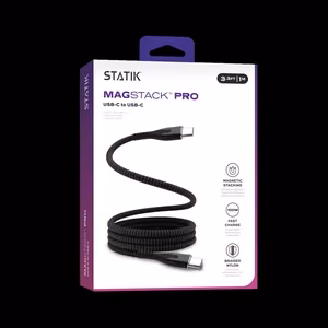 STATIK MagStack Pro, magnetkaabel, USB-C kuni USB-C, 1 m, must