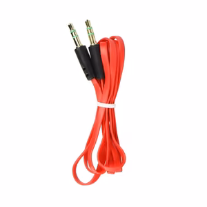 Kaabel AUX Jack 3,5 mm (male) to Jack 3,5 mm (male) flat 1 m punane