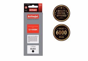 Activejet AC-G490BK – must tindipudel, asendab Canon GI-490BK, 135 ml, Supreme, 6000 lehekülge