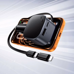 Autolaadija Hoco Z68, USB-A + USB-C, PD QC3.0, 45 W, väljatõmmatava USB-C-kaabliga, must