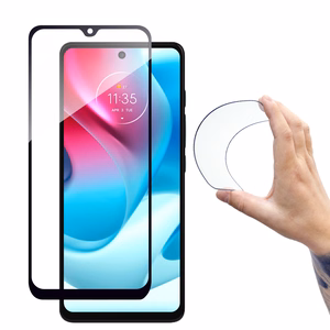 Täielik kate Flexi Nano Glass kilega karastatud klaas koos Moto G60s raamiga