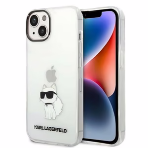 Karl Lagerfeld Ikonik Choupette ümbris jaoks iPhone 14 Plus - läbipaistev