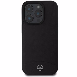Mercedes Textured And Plain Leather MagSafe ümbris jaoks iPhone 16 Pro Max - must
