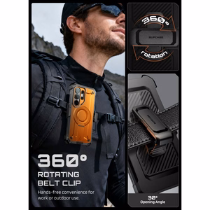 Supcase Unicorn Beetle Pro Mag MagSafe 2-komplektiline ümbris Samsung Galaxy S26 Ultra jaoks - must ja oranž