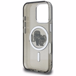 Karl Lagerfeld IML Glitter Karl & Choupette Sketch Logo MagSafe чехол iPhone 16 Pro - черный