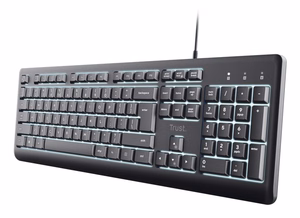 Trust Primo valgustatud klaviatuur kodu/kontori USB QWERTY US English must