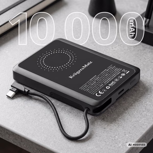 Kruger&Matz akupank, 10000 mAh, Li-Polymer, QC ja PD, CCC-sertifikaat Aasia riikidele