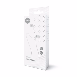 Setty wired earphones valge