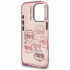 Karl Lagerfeld IML Multi K&C Head Pattern Ümbris jaoks iPhone 16 Pro Max - Roosa