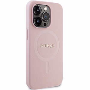 Guess GUHMP14LPSAHMCP case for iPhone 14 Pro - pink Saffiano MagSafe