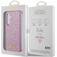 Guess Glitter Script ümbris jaoks Samsung Galaxy S24 - lilla