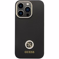 Guess GUHCP13LM4DGPK ümbris jaoks iPhone 13 Pro / 13 - must Silicone Logo Strass 4G