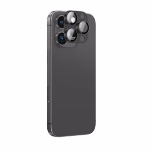 AmazingThing Aviation-Grade Alloy Karastatud klaas Lens jaoks iPhone 16 Pro / 16 Pro Max Camera Lens - Must