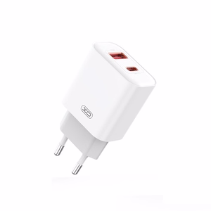 XO seinalaadija CE12 PD QC 3.0 20W 1x USB 1x USB-C valge