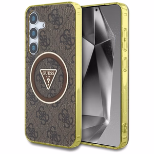 GUESS ümbris jaoks SAMSUNG S25 GUHMS25SHG4PRTGW (Magnetic IML Metal Glitter 4G Circle Triangle) brown