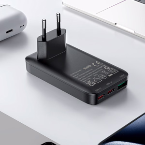 Acefast A100 65W GaN 2 USB-C+ USB-A Laadija Ultra Slim - must