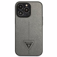 Guess GUHCP14LPSATLG iPhone 14 Pro 6.1 "hõbedane / hõbedane hardcase SaffianoTriangle Logo