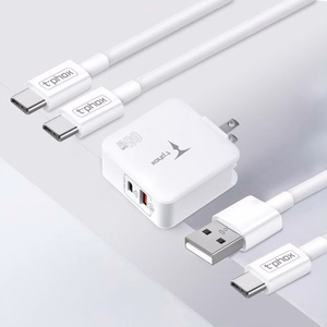 СЕТЕВОЕ ЗАРЯДНОЕ УСТРОЙСТВО T-PHOX MEGA T-PP09 GAN PD 65W USB/USB-C БЕЛОЕ