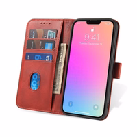 Wallet Ümbris with Stand jaoks iPhone 15 Pro Max Magnet Ümbris - punane
