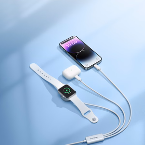 Wireless Charger Joyroom "S-IW007" White 120cm with extension 3in1 (for Apple Watch)