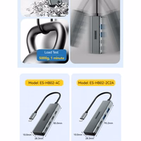 Adapter Essager "4 in 1" hall (In: Type-C, Out: 4xUSB-C)