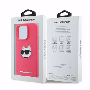 KARL LAGERFELD ümbris jaoks IPHONE 16 Pro Max compatible with MagSafe KLHMP16XSCHPPLF (Sil Choupette Head Print) fuschia