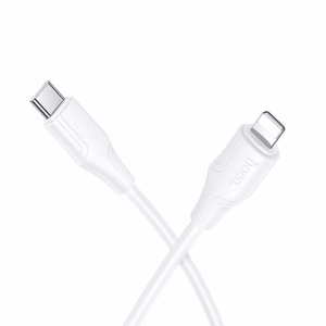 Силиконовый кабель USB C to Lightning Hoco 27W 1 м X124 белый