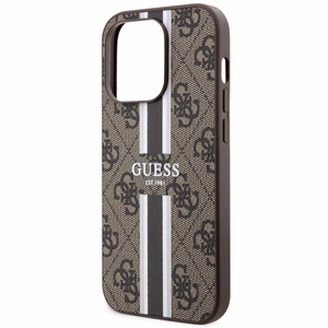 Guess GUHMP14XP4RPSW iPhone 14 Pro Max 6.7" brown/brown hardcase 4G Printed Stripes MagSafe