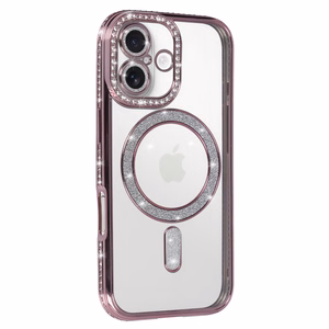 Bling Magsafe Ümbris jaoks Iphone 17 roosa