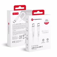 Kaabel USB C to USB C Forcell F-Energy QC4.0 PD 5A 100W Silikoon 1 m C347 valge