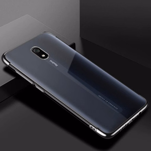 Selge värvi Case Gel TPU Electroplating raam Cover for Xiaomi Redmi 8A must