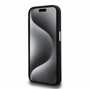 Karl Lagerfeld Silicone Metal Script Logo iPhone 15 Pro Max Ümbris - Must