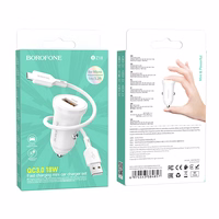 Borofone Car Laadija BZ18 - USB - QC 3.0 18W with USB to Micro USB Kaabel valge