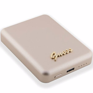 Guess MagSafe Metal Script Logo induktiivne elektripank 15W 5000mAh - kuldne