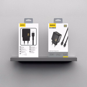 Dudao A26LEU PD 20W GaN USB-C seinalaadija USB-C to Lightning kaabliga - must