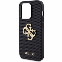 Guess Leather Perforated 4G Glitter Logo Ümbris jaoks iPhone 15 Pro - must